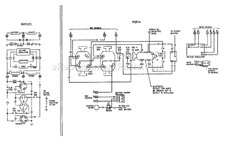 Page D Diagram and Parts List for 9076-0 G7000E Briggs and Stratton Generator